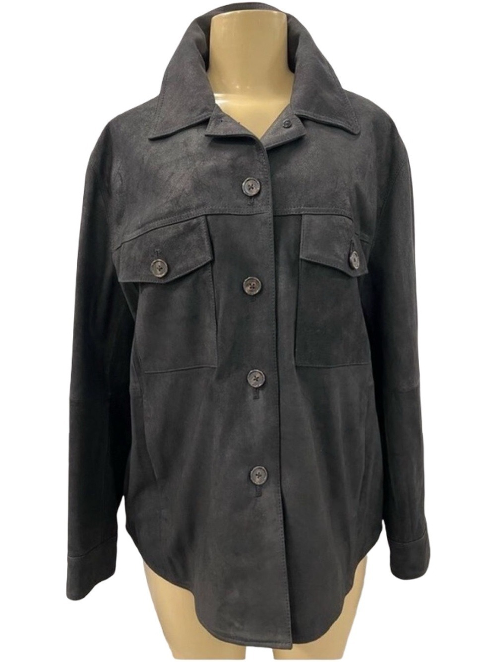 NWT $299 Long Sleeve Button Front Lambskin Jacket